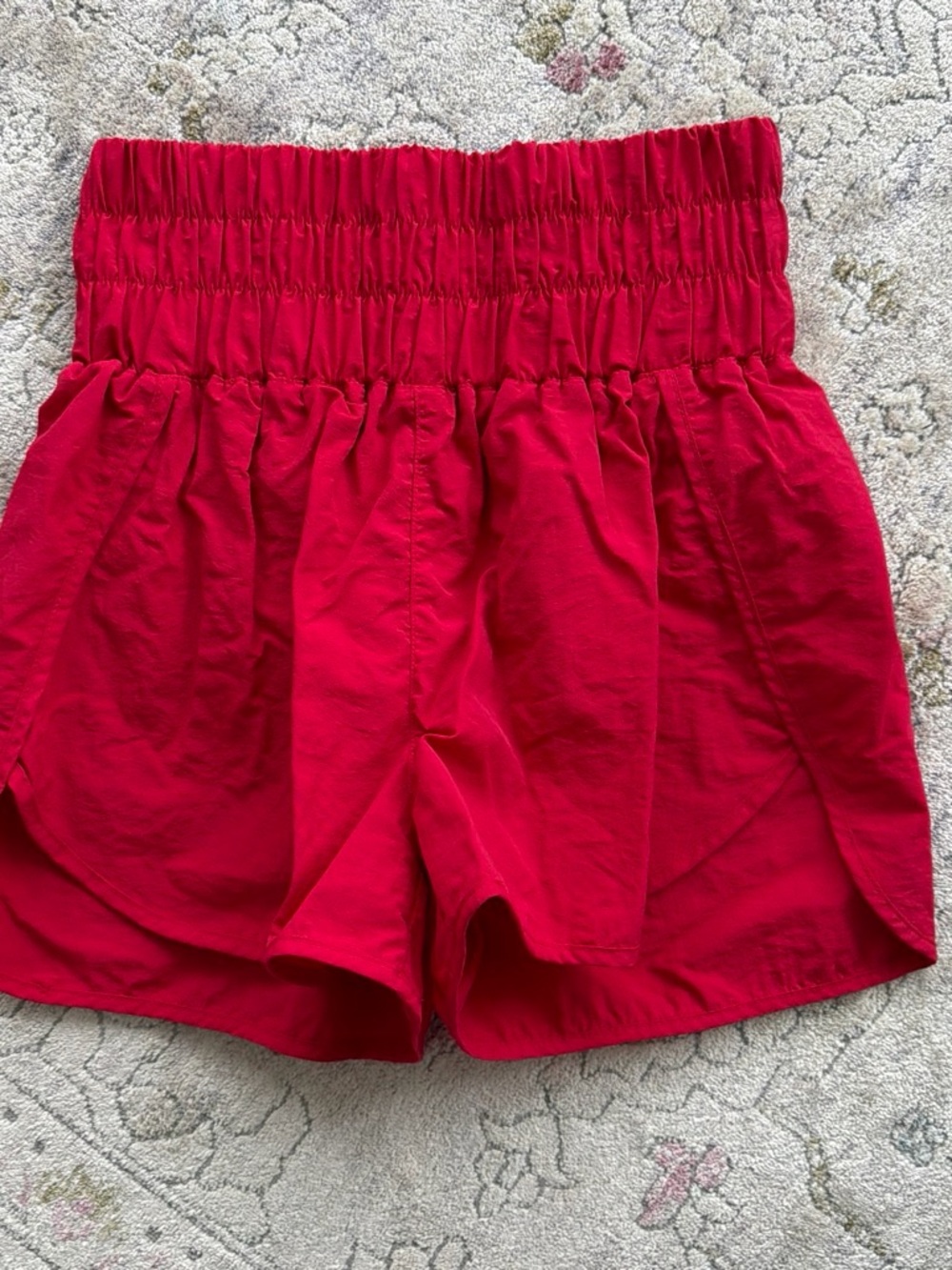 Zenana Red High-Waist Smocked Women’s Shorts
